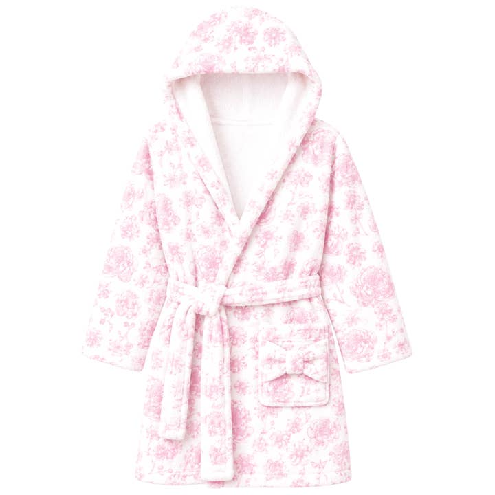 Pretty Pink Toile Hooded Robe