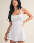 Polka Dot Print Lace Trim Ruffle Mini Dress