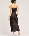 Camilla Silk Midi Dress in Brown