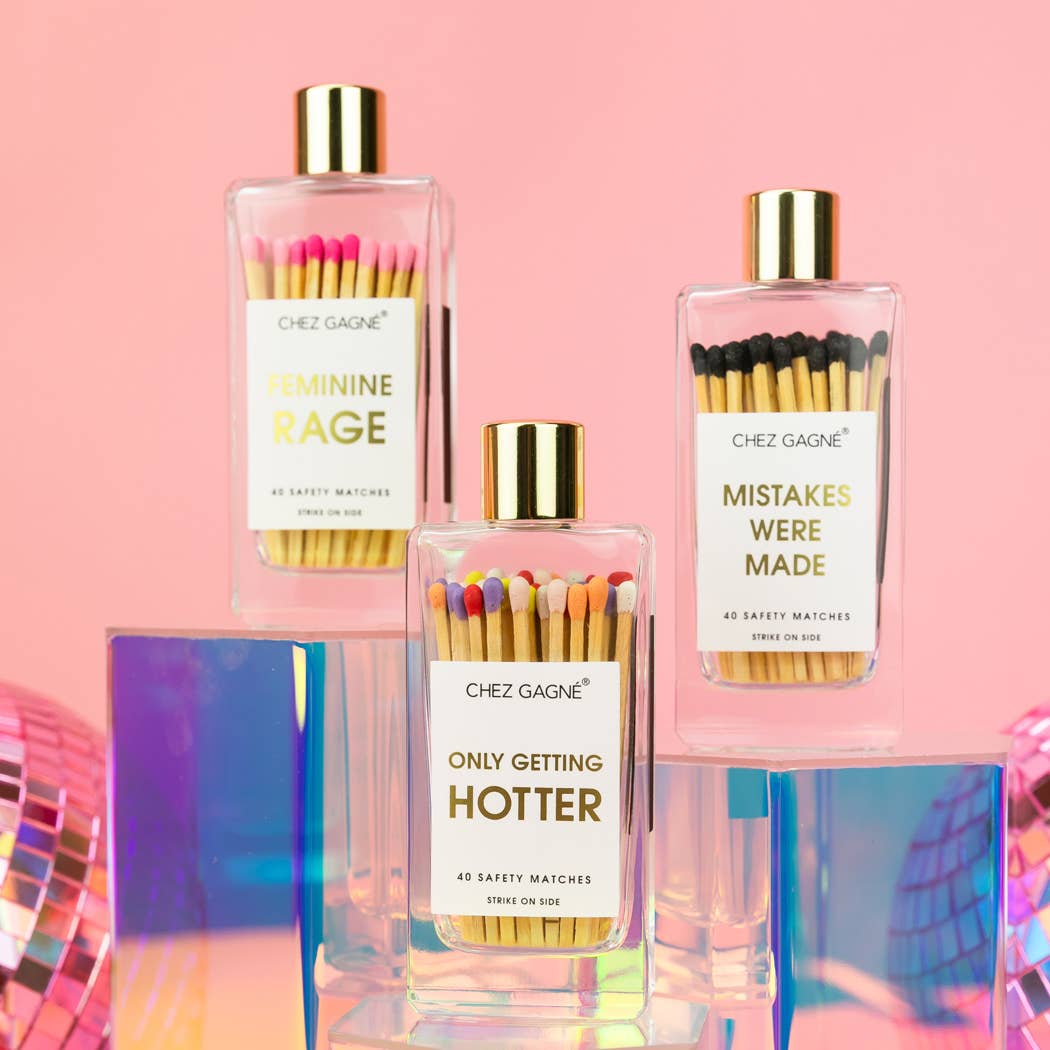 Only Getting Hotter - Glass Bottle Matches - Rainbow