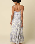 Magie Ruffle Trim Print Sleeveless Maxi Dress