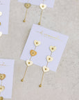Gold Heart Duster Drop Earrings