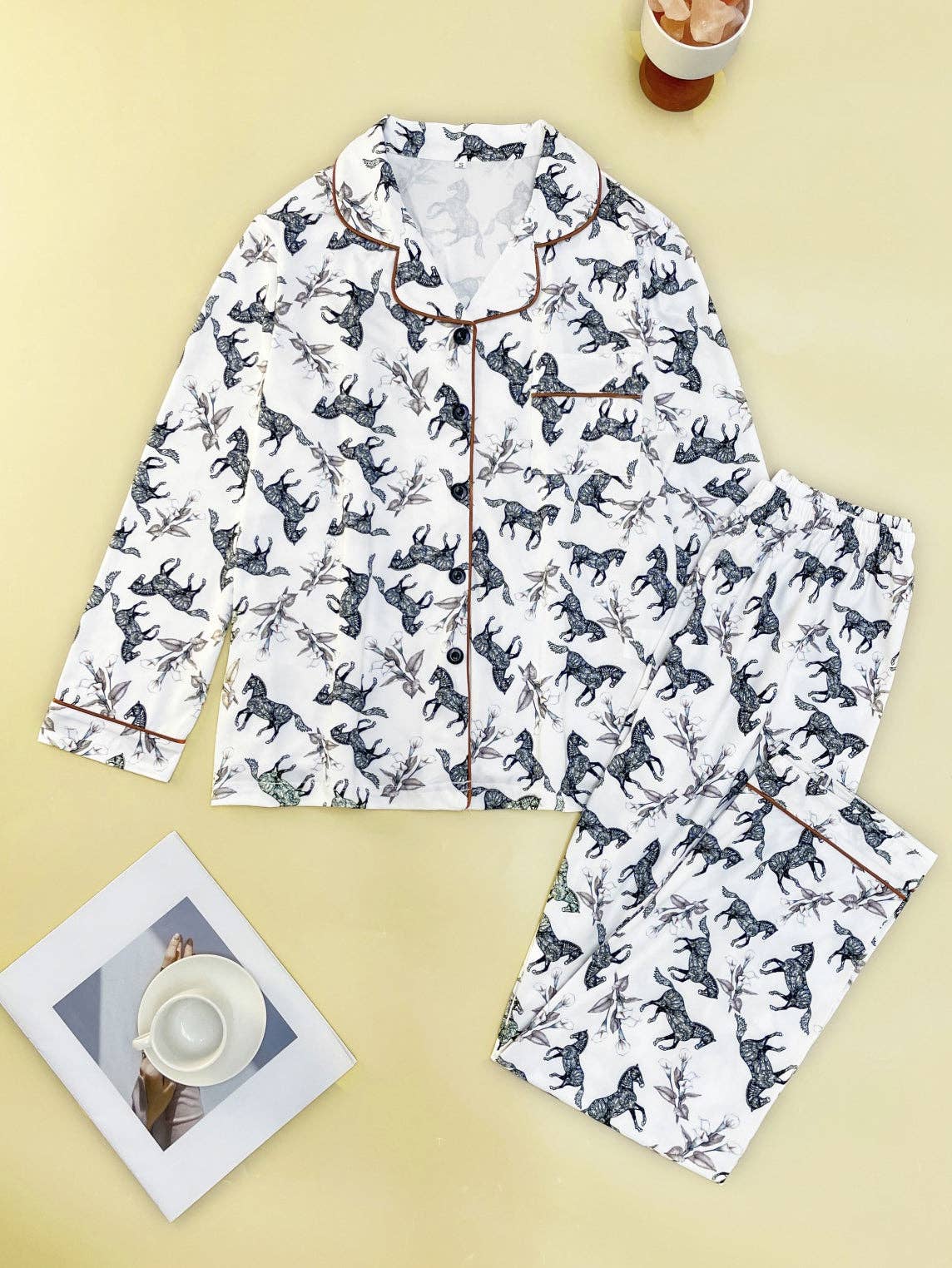 Equestrian Toile Women's Long Sleeve Pajama Set