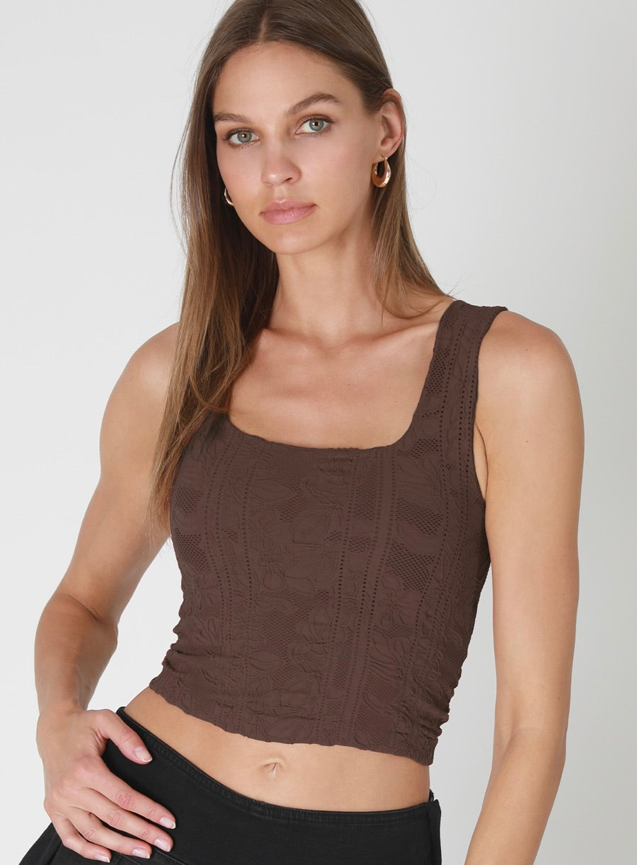Stacie Double Lace Square Crop Tank