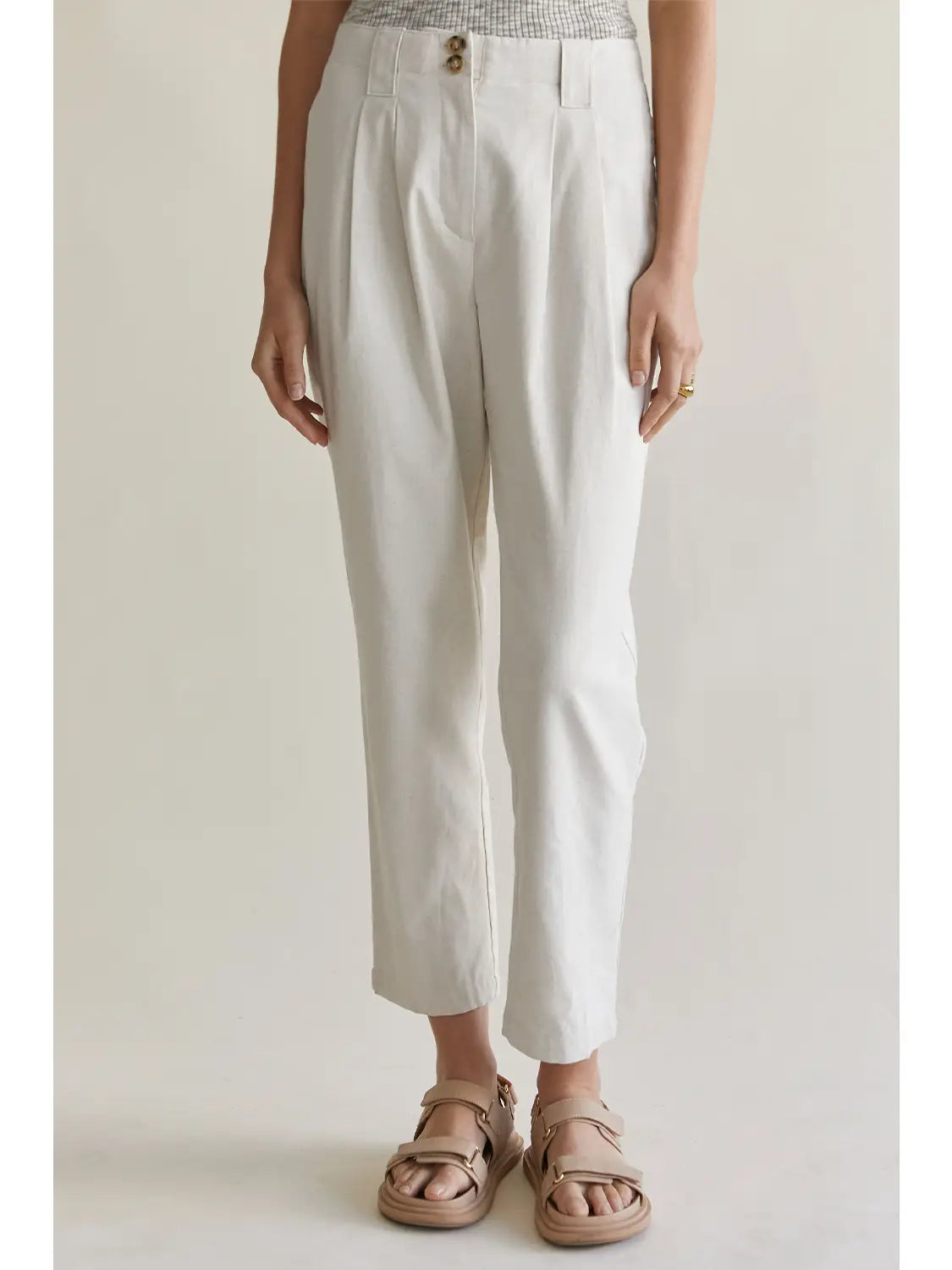 Marcello Linen Pleated Pant