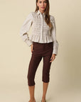 Nomi Smocked Peplum Shirt