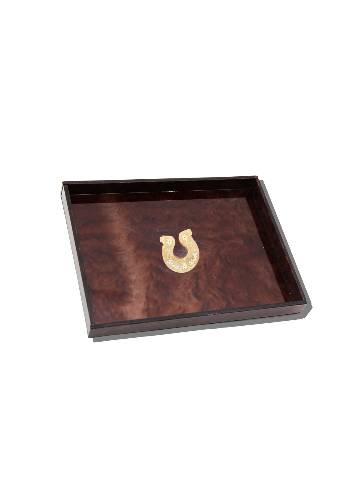Hand-painted Good Luck Horseshoe Inlay Heirloom Tray