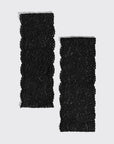 Wide Lace Elastic Headbands 2pc Set - Black