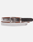 Eva | Metallic Skinny Fun Full Grain Leather Belt Women