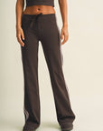 Side Stripe Low Waist Straight Leg Pants
