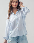 Work to Play Pinstriped Button Up Shirt