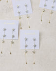 Diamond Daisy Gold Duster Drop Holiday Earrings