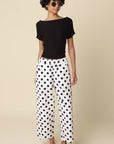 Carina Polka Dot Straight-Leg Pants
