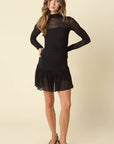 Nia Ruched Drop Waist Mesh Dress