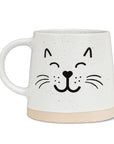 Wide Base Mug with Cat Face