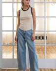 Skye Crochet-Trim Rib Tank Top