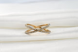 Pave Pearl Criss Cross Ring