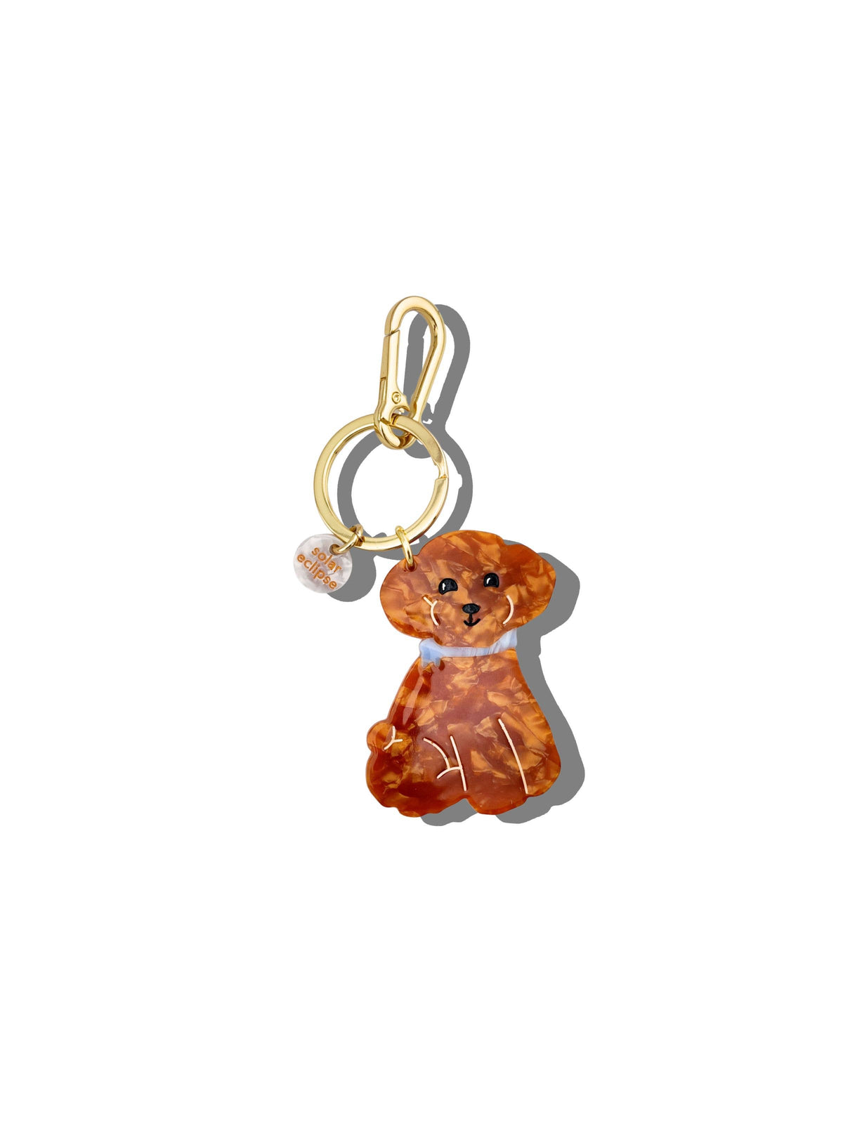 Hand-painted Doodle Puppy Bag Charm + Keychain