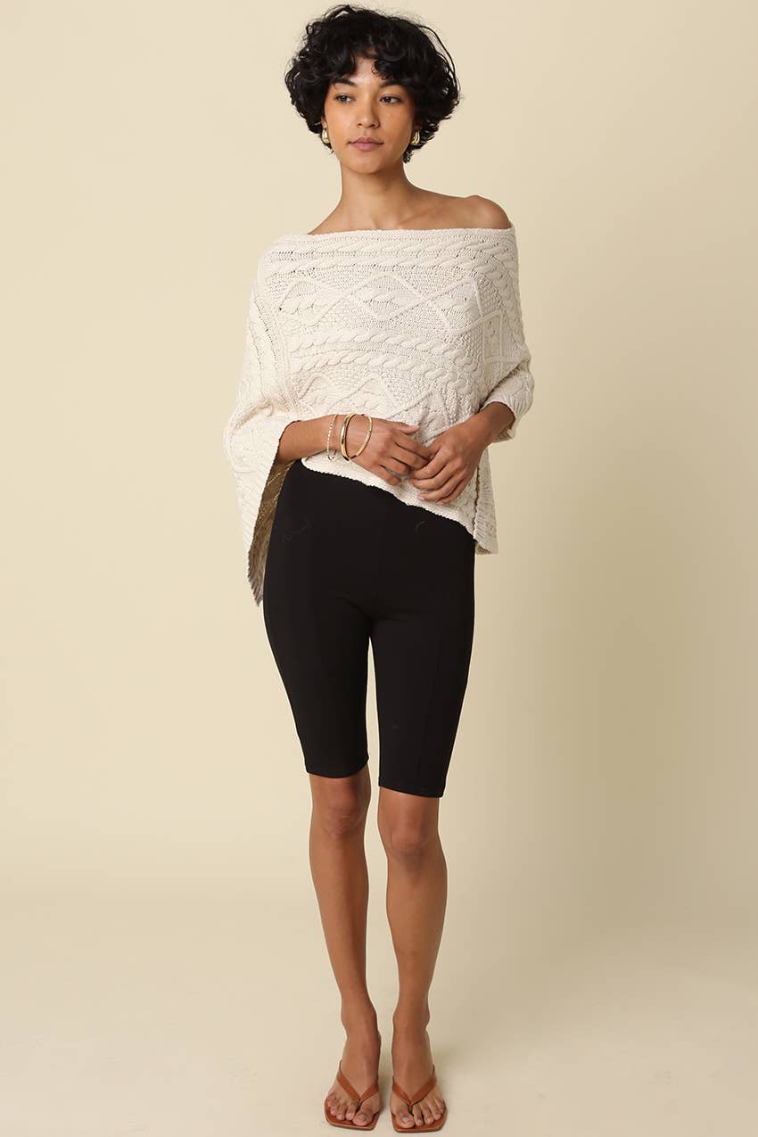 Margo Textured Knit Poncho Top