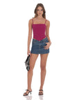 Lucy in the Sky Pointed Corset Top in Magenta