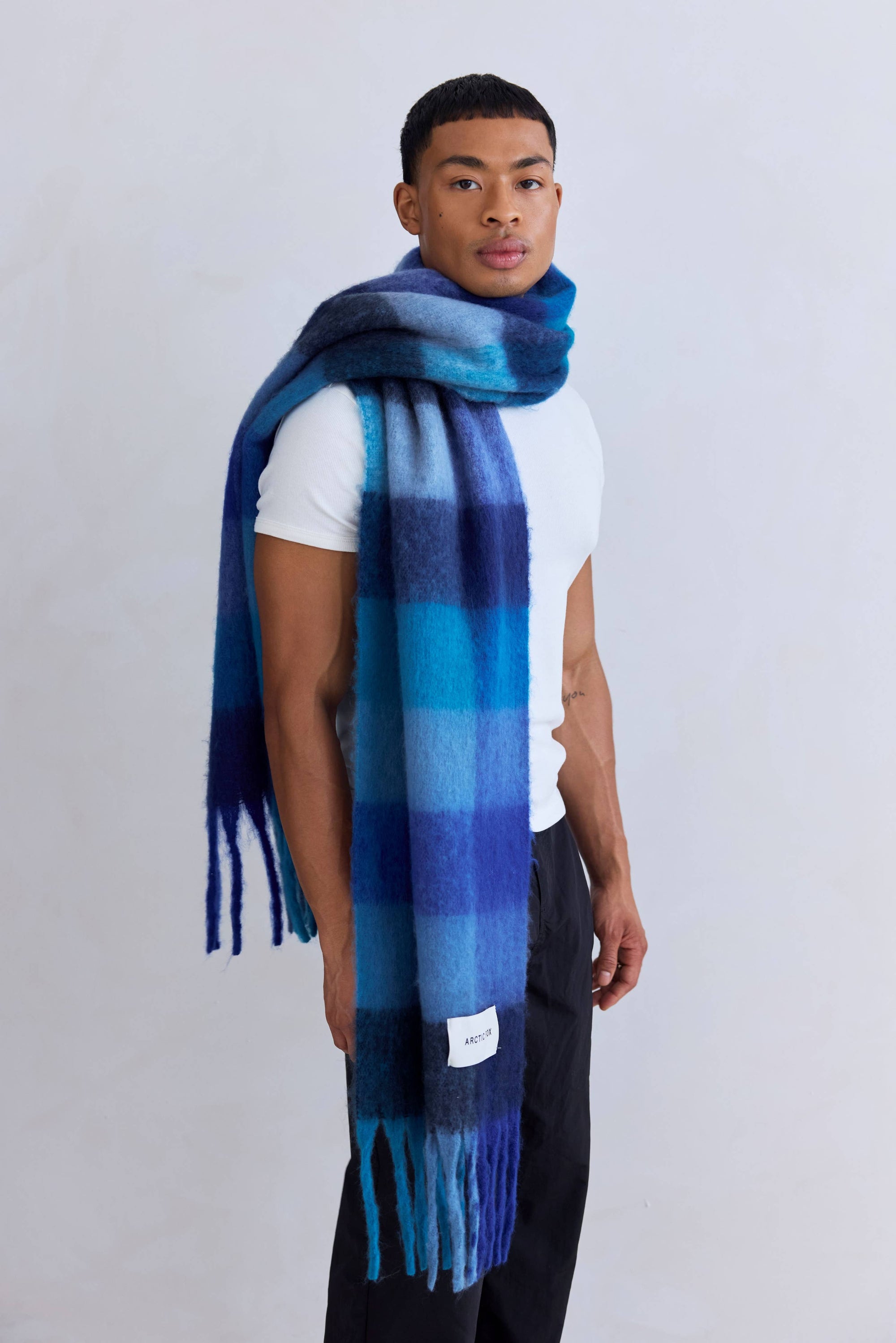 The Reykjavik Scarf Blue Check