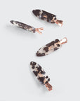 Eco-Friendly Creaseless Clips 4pc Set - Black Terrazzo - sanitystyle