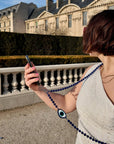 Hand-painted Evil Eye Gemstone Crossbody Phone Chain
