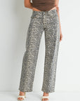 Lena Leopard Low Rise Relaxed Straight Leg