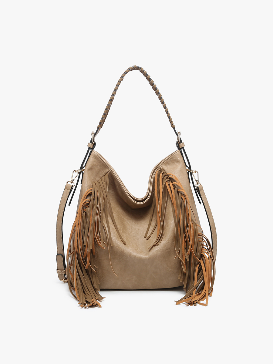 Sav Distressed Hobo w/ Fringe Detail