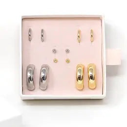 Everyday Earrings Gold + Silver Set