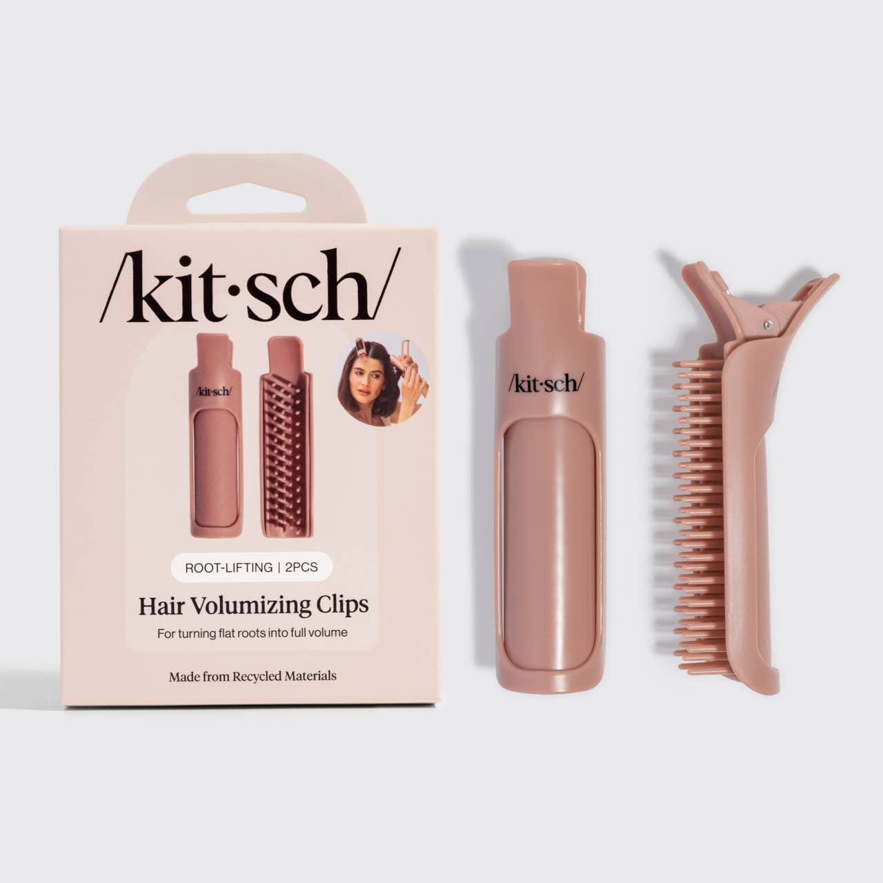 Kitsch Hair Volumizing Clip 2pc Set - Terracotta - sanitystyle