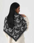 Women Paisley Print Tassel Triangle Scarf Warm Shawl Wrap