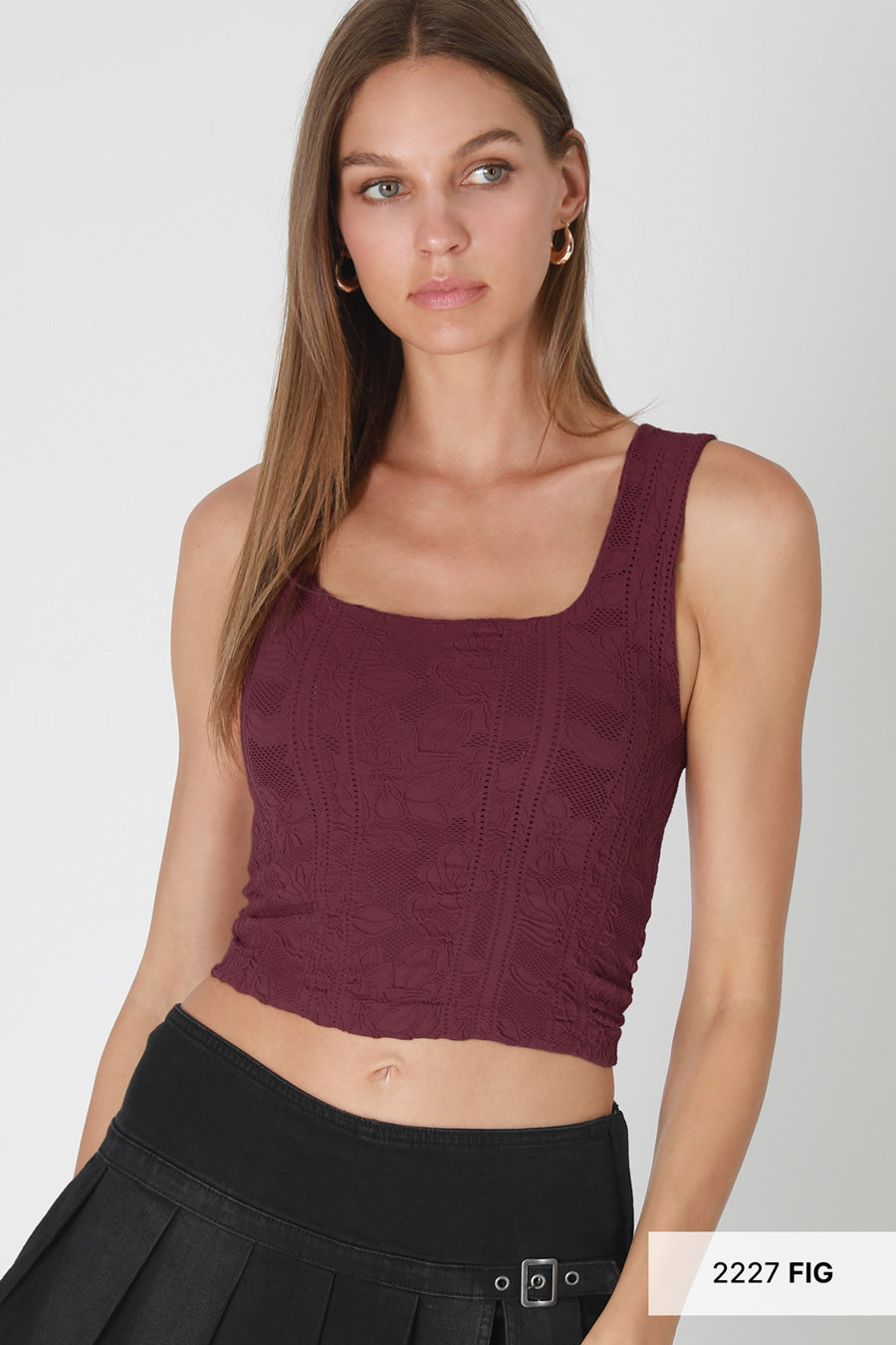 Stacie Double Lace Square Crop Tank