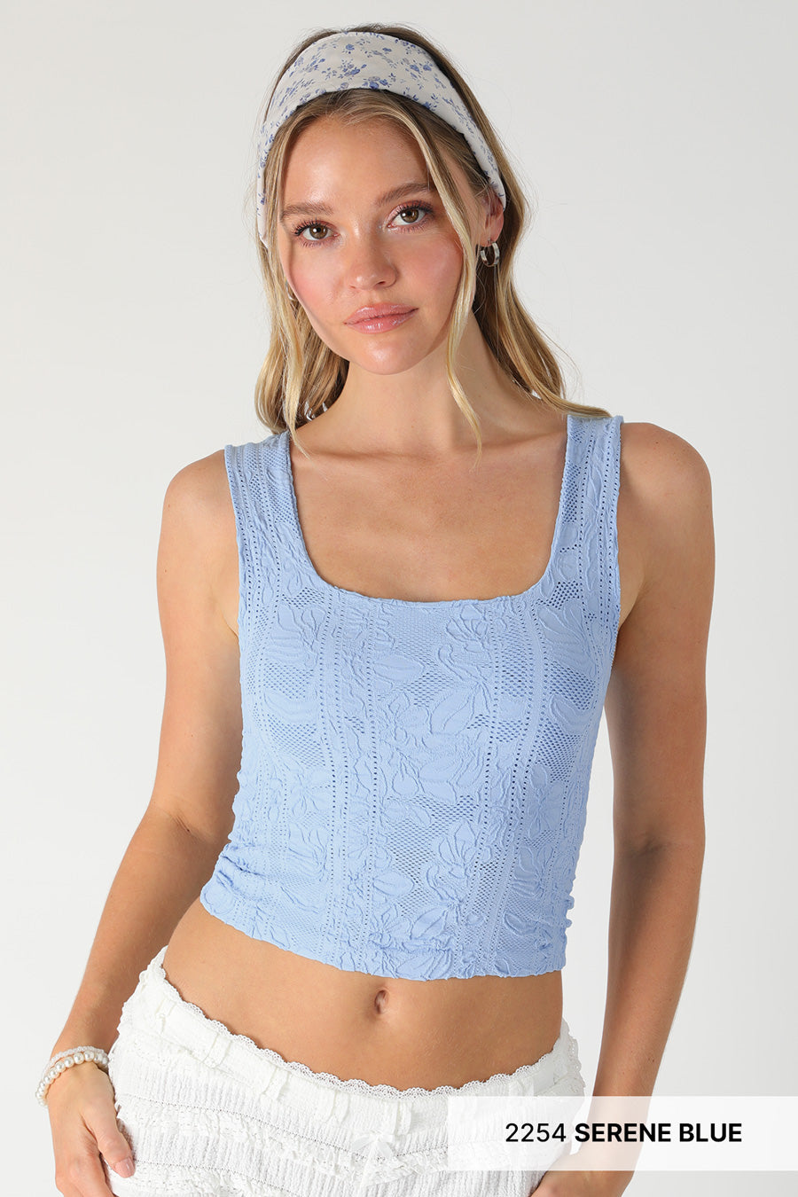 Stacie Double Lace Square Crop Tank
