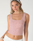 Stacie Double Lace Square Crop Tank