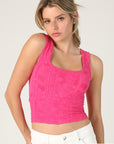 Stacie Double Lace Square Crop Tank