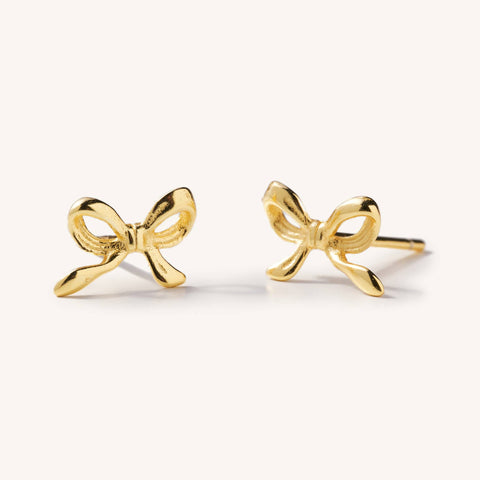 Dainty Bow Studs- Gold