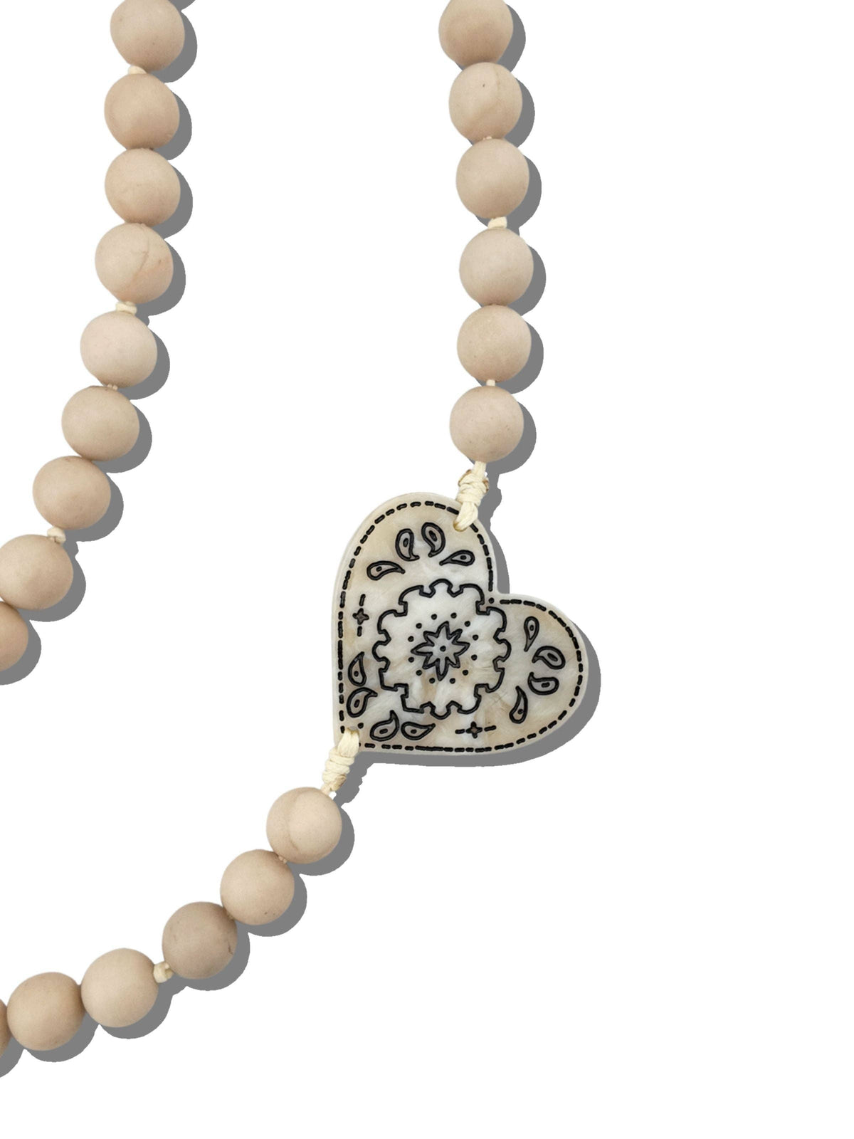 Hand-painted Paisley Heart Gemstone Crossbody Phone Chain
