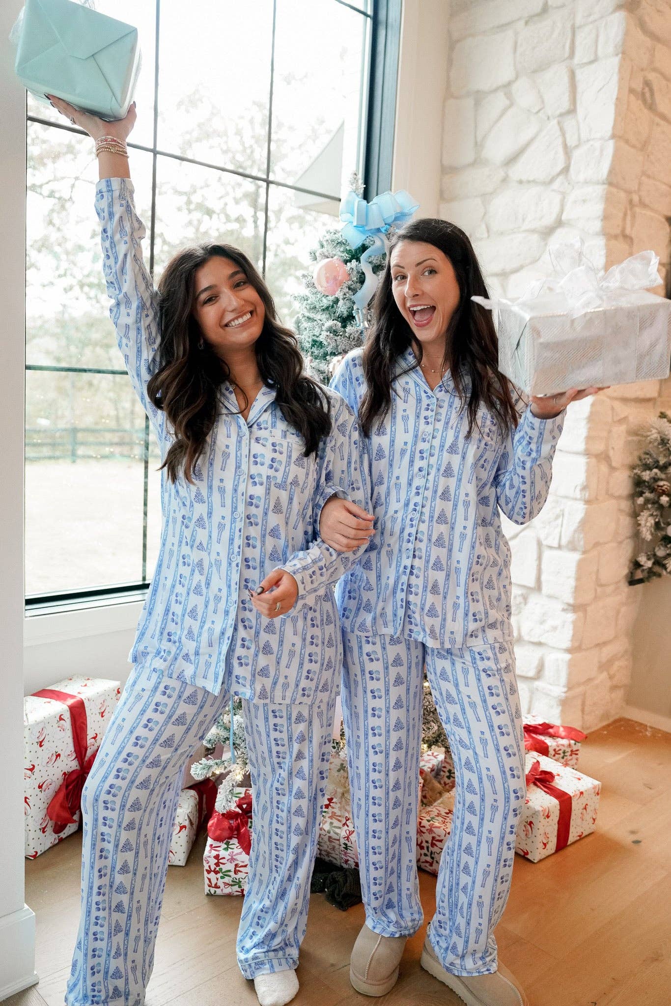Blue Christmas Pajama Set