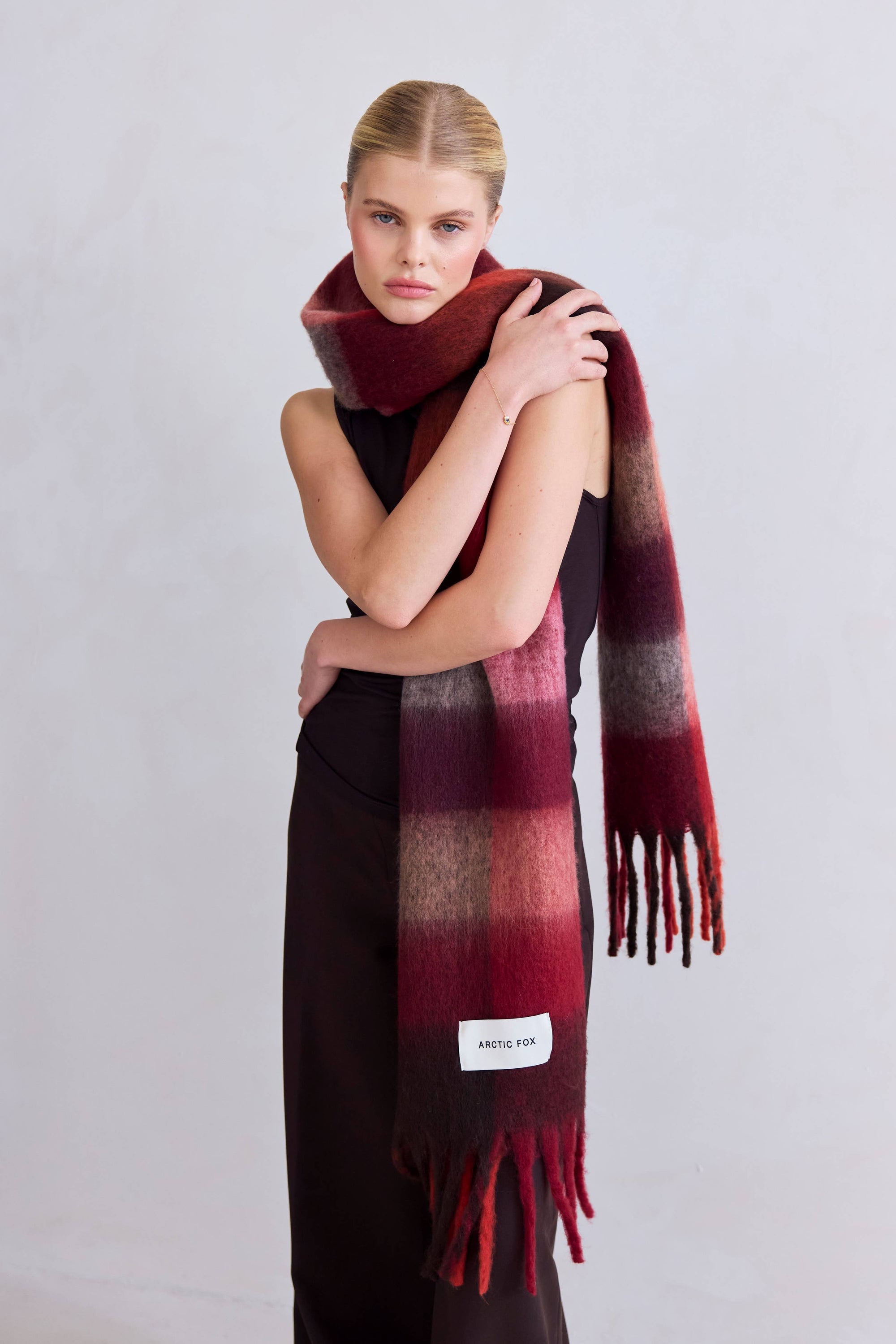 The Reykjavik Scarf  Burgundy check