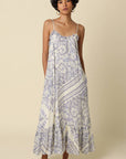 Magie Ruffle Trim Print Sleeveless Maxi Dress
