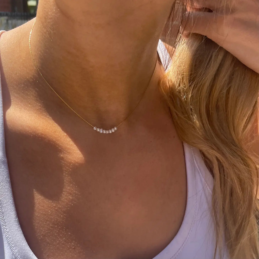 Dainty Pearl Chain Necklace - Victoria Lynn Jewelry