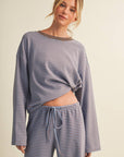 Striped Cotton Knit Oversized Top