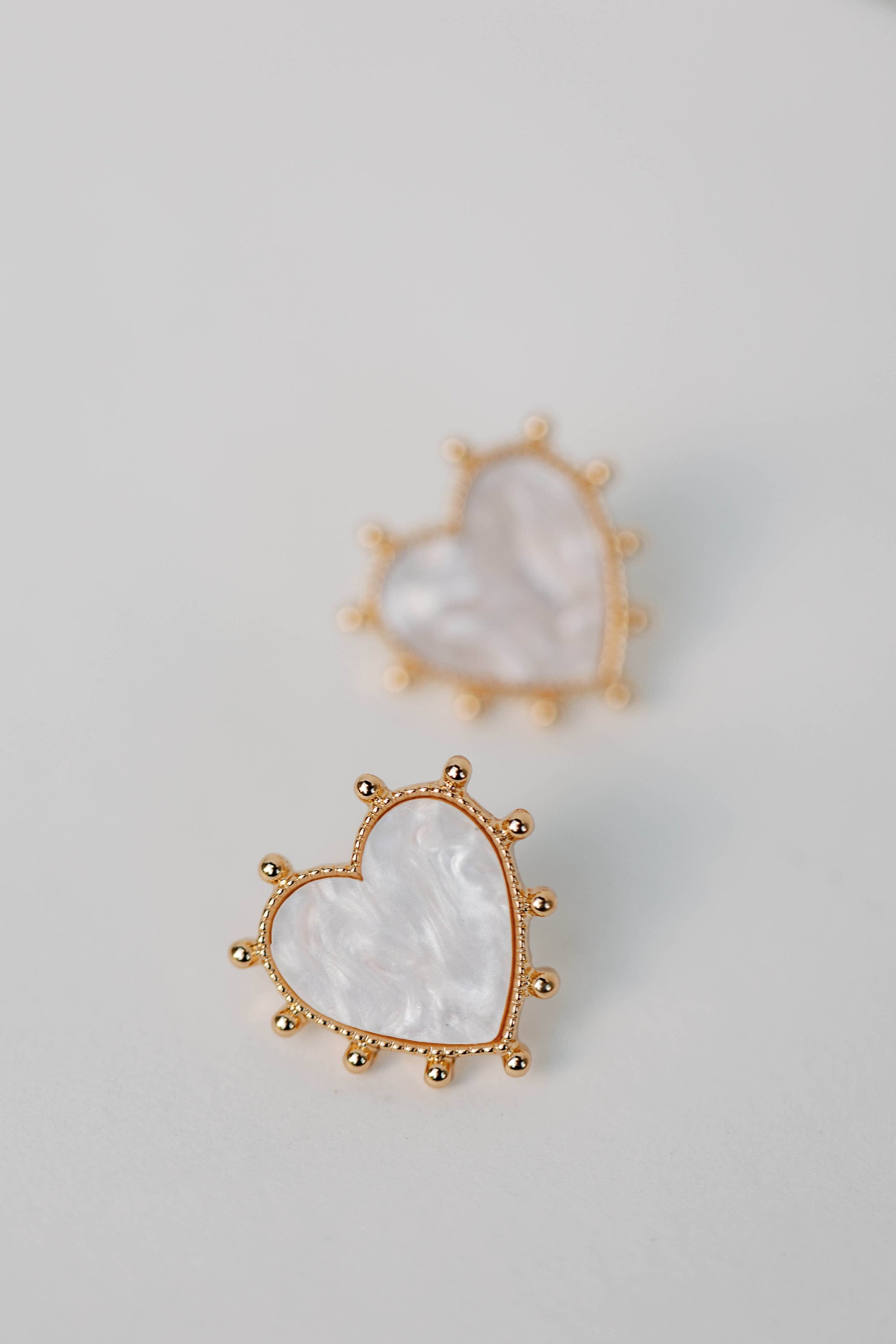 Gold Studded Pink Tortoise Valentines Heart Earrings