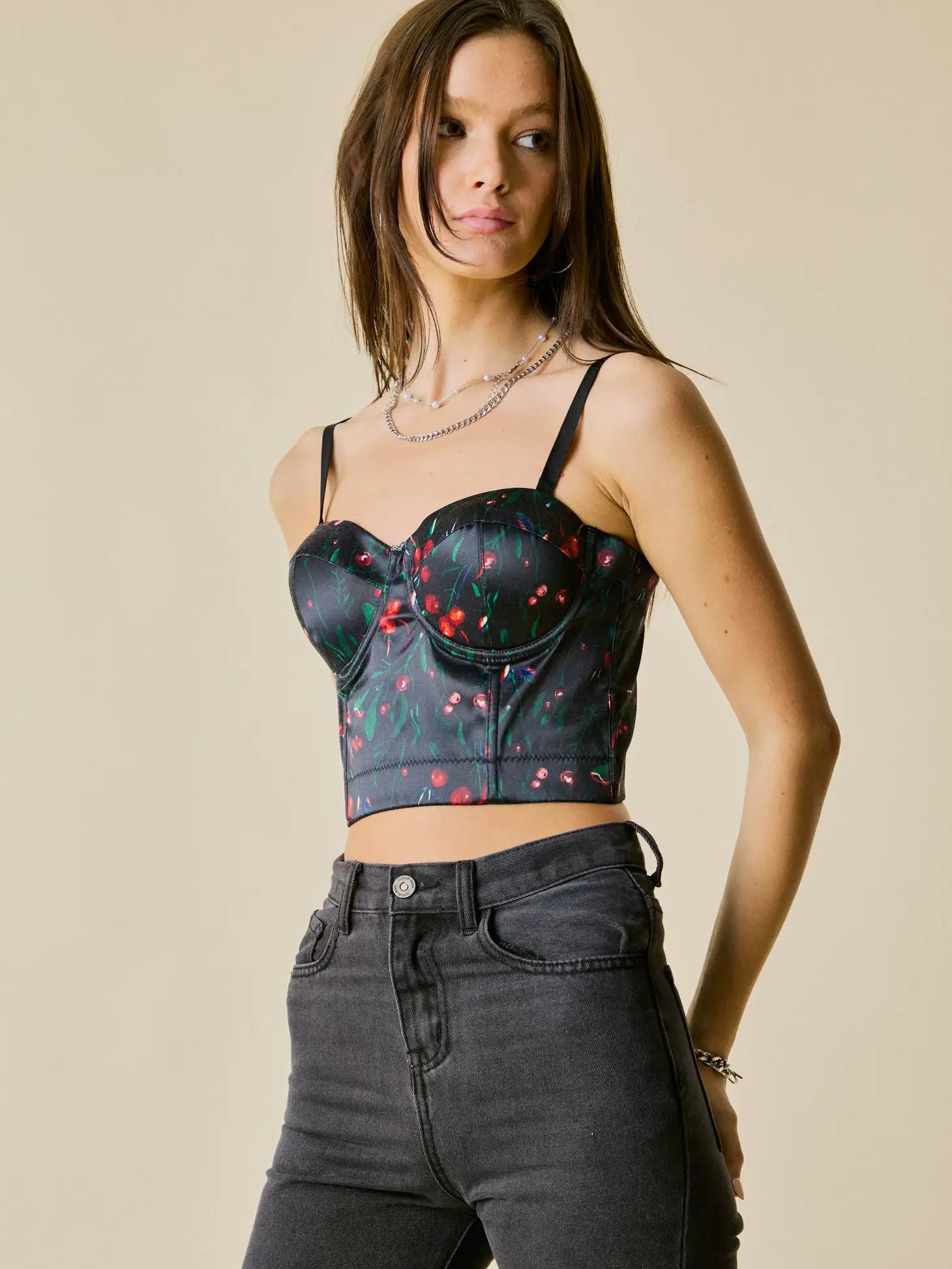 Melanie Floral Print Corset Top