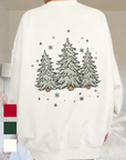 Sparkling Christmas Tree Embroidered Crewneck Sweatshirts