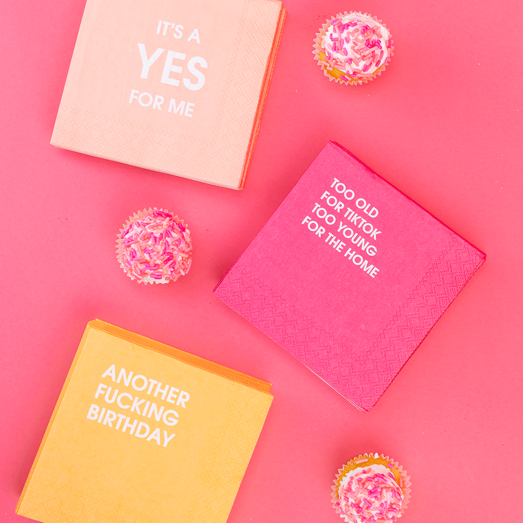 Too Old For TikTok - Colorful Cocktail Napkins