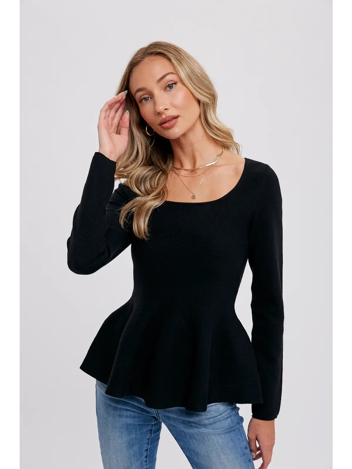 Clare Peplum Knit Top