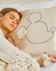 Kitsch & Mickey and Minnie Satin Pillowcase Mr. Mouse -Cream - sanitystyle