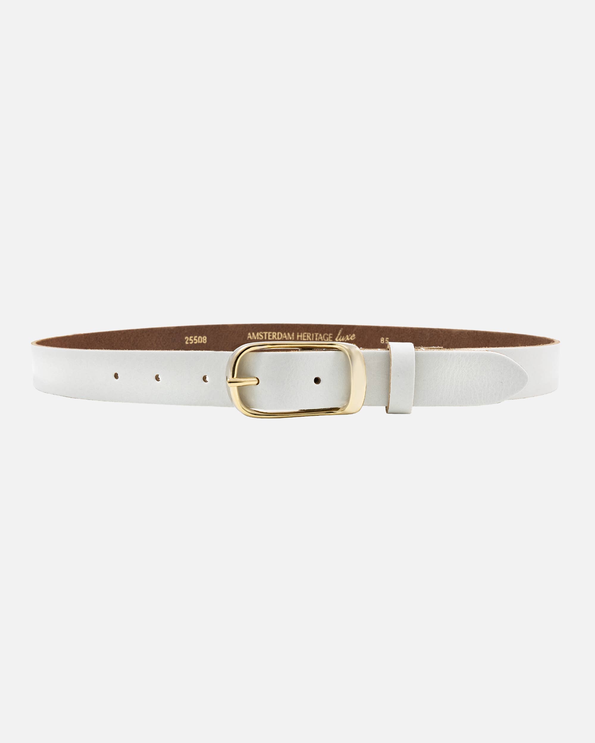 Lasse | Gold Buckle Skinny Classic Design Leather Belt Women